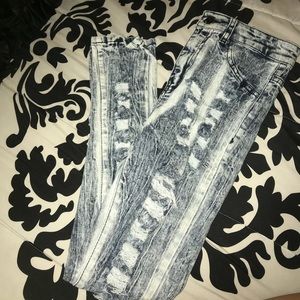 High waisted skinny jeans